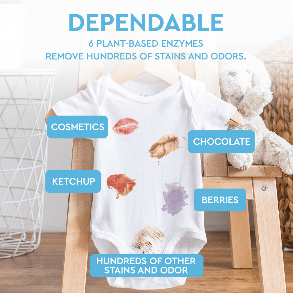 Natural Baby Laundry Stain Remover, Enzyme Odor Eliminator, Free & Clear, 16 Oz